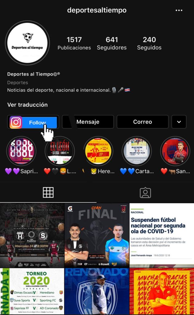Síguenos en Instagram: @deportesaltiempo